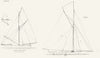 YACHTS. Itchen Boat, 1880; Sail plan of 'Lil' 1891 old antique print picture
