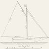 YACHTS. Itchen Boats. Sail plan of 'Vril' 1891 old antique print picture