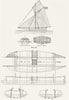 BOATS. Double. Melling's boat 1891 old antique vintage print picture