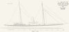 STEAM YACHT. 'Linotte' 94 tons, sail plan, Perignon 1891 old antique print