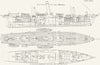 YACHTS. Steam Yacht Cabin Plans 'Oriental'. of 1891 old antique print picture