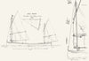 BOATS. 'Nautilus Canoe, Sail Plan, Rigging & fitting 1891 old antique print