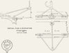 YACHTS. Section, Plan & Elevation of outriggers;  1891 old antique print