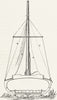 BOATS. Section of Canoe Tent 1891 old antique vintage print picture