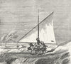 AMERICAN CANOES. Pacific railway sailing car 1891 old antique print picture