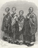 JAPAN. Japan. Bonzes Praying 1880 old antique vintage print picture