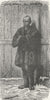JAPAN. Japanese citizen in winter costume 1880 old antique print picture