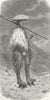 JAPAN. Japanese peasant in winter costume 1880 old antique print picture