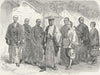 JAPAN. Civil, military officials returning from duty 1880 old antique print