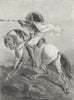 ETHIOPIA. An Abyssinian Horseman 1880 old antique vintage print picture