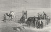 IRAN. Hyrcanian desert & main roads across it. Well  1880 old antique print