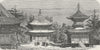 JAPAN. Temple of Hatchiman, Kamakura 1880 old antique vintage print picture