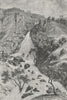 ETHIOPIA. Falls of Davezout, Abyssinian Plateau 1880 old antique print picture