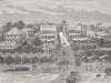 GABON. Bird's-eye village 1880 old antique vintage print picture