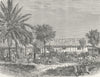 GABON. Mission House Catholics  1880 old antique vintage print picture