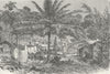 GABON. Village  1880 old antique vintage print picture