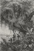 VENEZUELA. 1st steamboat, Orinoco 1880 old antique vintage print picture