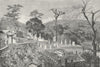 JAPAN. Cemetery of Nagasaki 1880 old antique vintage print picture