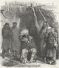 NEBRASKA. Pawnee camp 1880 old antique vintage print picture