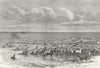 RUSSIA. Volga. troop of horses crossing 1880 old antique vintage print picture