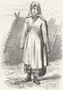 RUSSIA. Volga. Russian peasant girl 1880 old antique vintage print picture