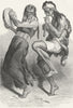 SOUTH AMERICA. Patagonia. Patagonian dancers 1880 old antique print picture