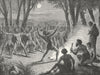 AUSTRALIA. Australian Corobboree, Coolaminga 1880 old antique print picture