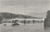 MALI. Falls of Gouina, rainy season 1880 old antique vintage print picture