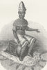 ZAMBIA. The Kazembe in state dress 1880 old antique vintage print picture