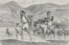 ALGERIA. Kabyles fording a stream 1880 old antique vintage print picture