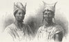 MALI. Bambaras & head-dresses 1880 old antique vintage print picture