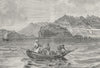 EGYPT. The Red Sea. Arabs fishing 1880 old antique vintage print picture