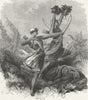 BENIN. Amazons of in battle 1880 old antique vintage print picture