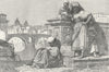 ROME. Women of the campagna at Rome 1880 old antique vintage print picture