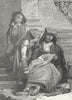 ROME. Family of beggars 1880 old antique vintage print picture