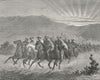 ARGENTINA. Starting to re-cross Pampas 1880 old antique vintage print picture