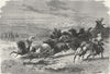 ARGENTINA. Catching horses with Lasso 1880 old antique vintage print picture