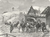 ESTONIA/LATVIA. Russian Post Station in Livonia 1880 old antique print picture
