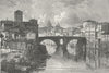 ROME. Bird-Killing Spiders. Quattro Capi Bridge  1880 old antique print