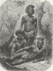 NEW CALEDONIA. Group of Kanaks 1880 old antique vintage print picture