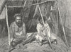 AUSTRALIA. Bush Queensland. Australian & his Gin 1880 old antique print