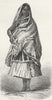 INDIA. Himalayas. Peasant woman of North 1880 old antique print picture