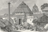 INDIA. Temples. Main entry to Temple of Juggernath 1880 old antique print