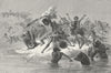 PACIFIC ISLANDS. Scrimmage in New Caledonia 1880 old antique print picture