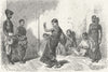 INDIA. Indian dancing-girl 1880 old antique vintage print picture