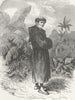 MEXICO. Monk turned hermit 1880 old antique vintage print picture
