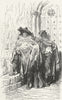 SPAIN. Andalusia. Beggars at a Church-door in 1880 old antique print picture