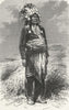 WYOMING. Indian of Lower Yellowstone River 1880 old antique print picture