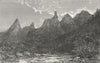 BRAZIL. Rio de Janeiro & Organ Mountains- 1880 old antique print picture
