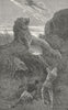 SOUTH AFRICA. African Colony. Shooting lion 1880 old antique print picture